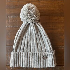 Michael Kors Gray Knit Beanie with Pom Pom